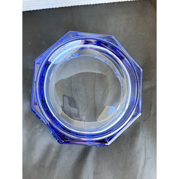 Vintage Indiana Glass Ice Blue Concord Candy Dish w/Lid Transparent Octagon - Picture 7 of 8